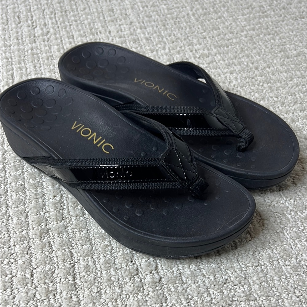 Vionic High Tide Womens Size 6 Black Thong Sandal Flip Flop New
